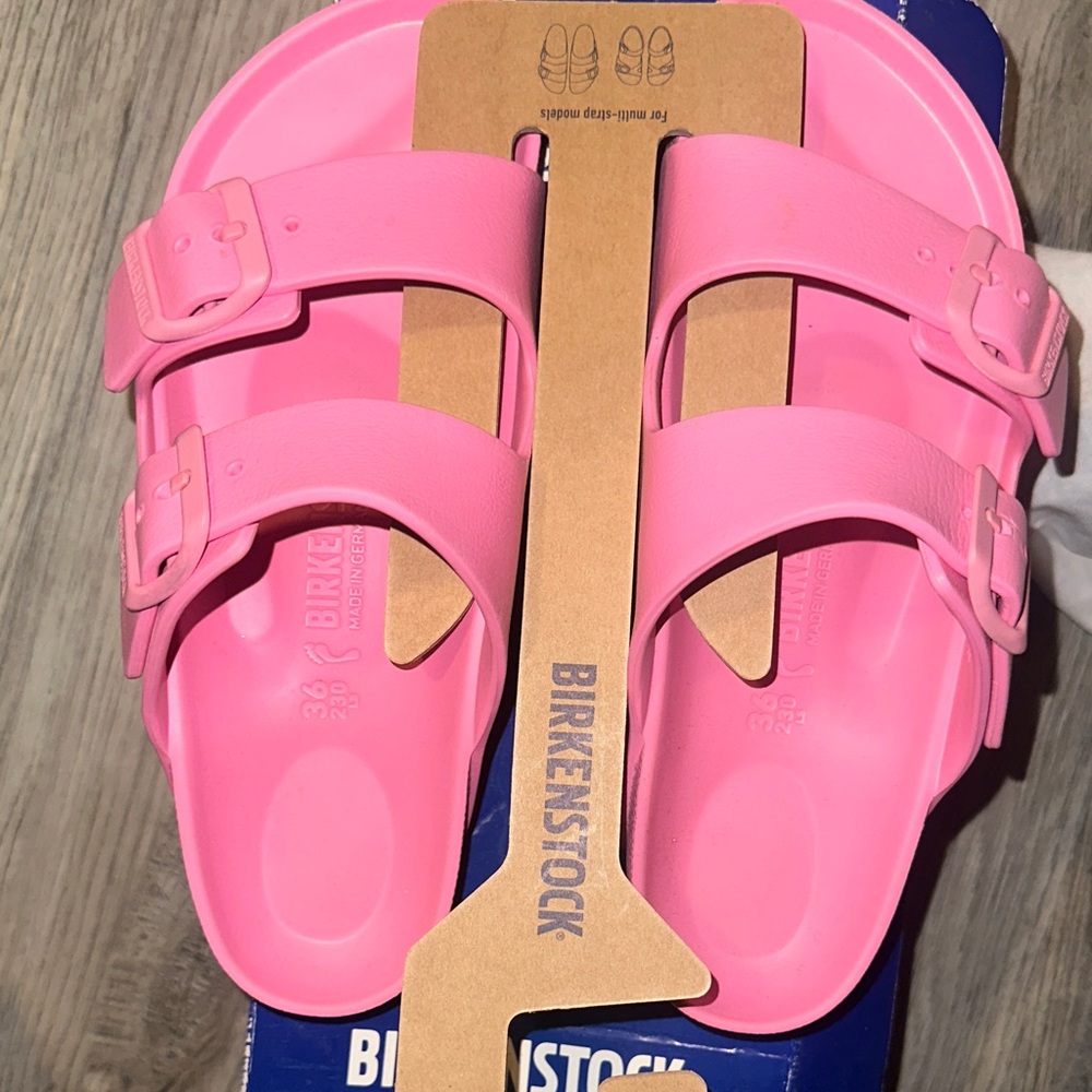 Birkenstock Pink Double Buckle Slide Sandals - Picture 4 of 4